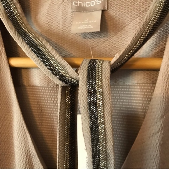 Chicos taupe long sleeve blouse shirt. Chicos size 2. New with tags. - Picture 4 of 11